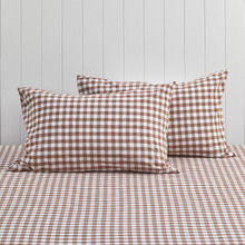 Gingham Washed Cotton Standard Pillowcases (Set of 2)